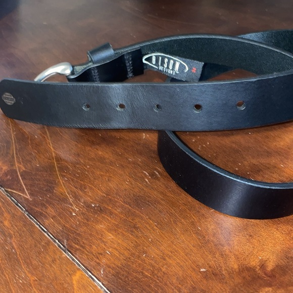 Bison Designs Men’s Black Belt 34 With Silver Brass Buckle - Picture 3 of 5